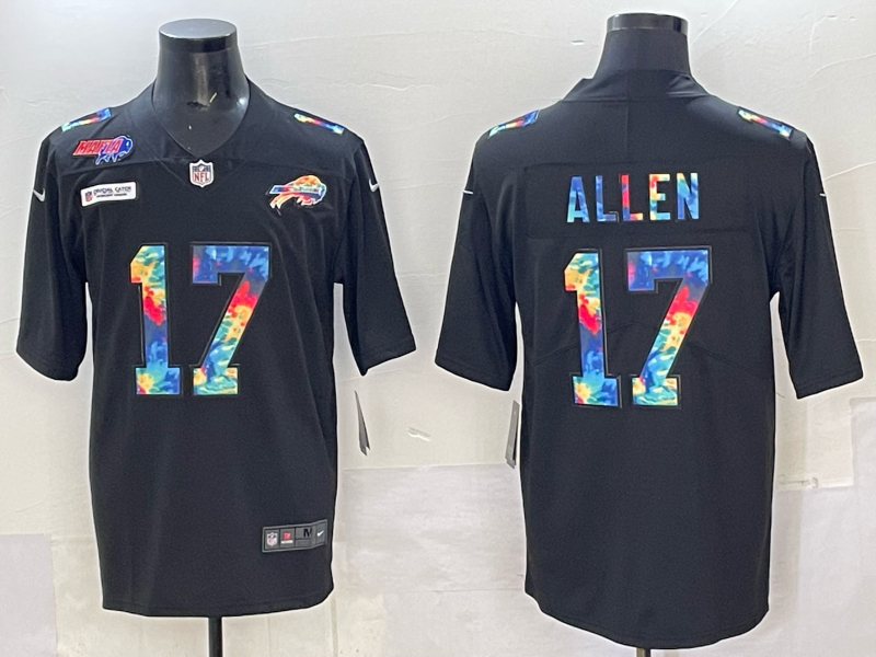 Men Buffalo Bills 17 Allen rainbow Nike 2025 Limited NFL Jersey 007